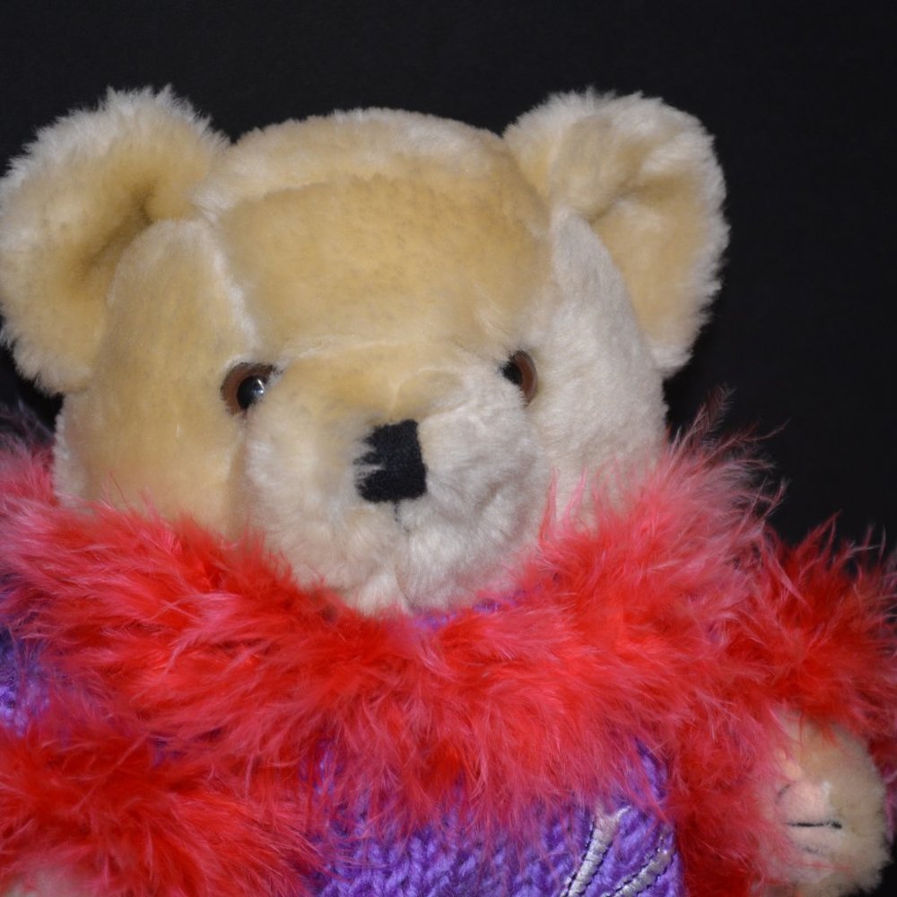 Red Hat Society Plush Jointed Teddy Bear VINTAGE - Picture 2 of 7